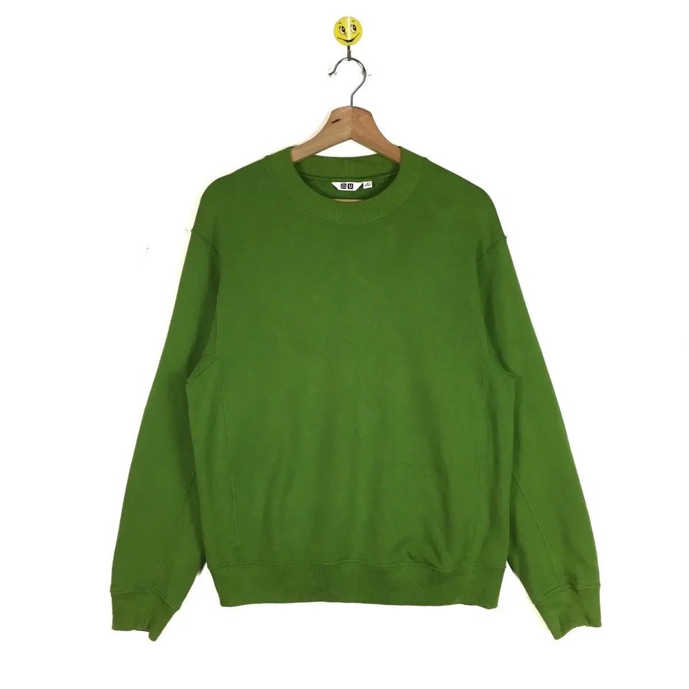 Uniqlo U Crewneck Sweatshirt Green Cotton Blend Pullover Size M St Patricks Day